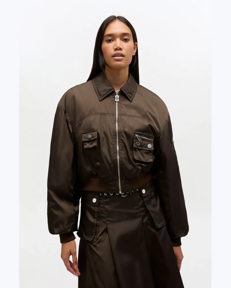 Ganni Duchesse Bomberjacke aus Nylon - Größe braun Braun