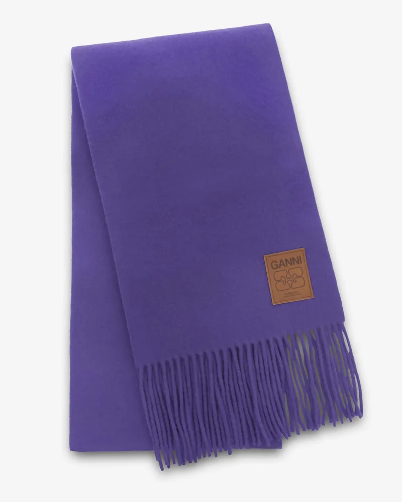 Ganni Wollstrickschal lila Lila