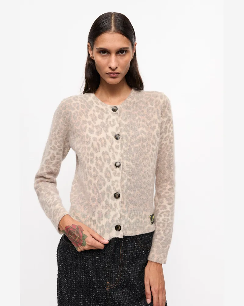 Ganni Strickjacke mit Leopardenmuster gemischt Gemischt