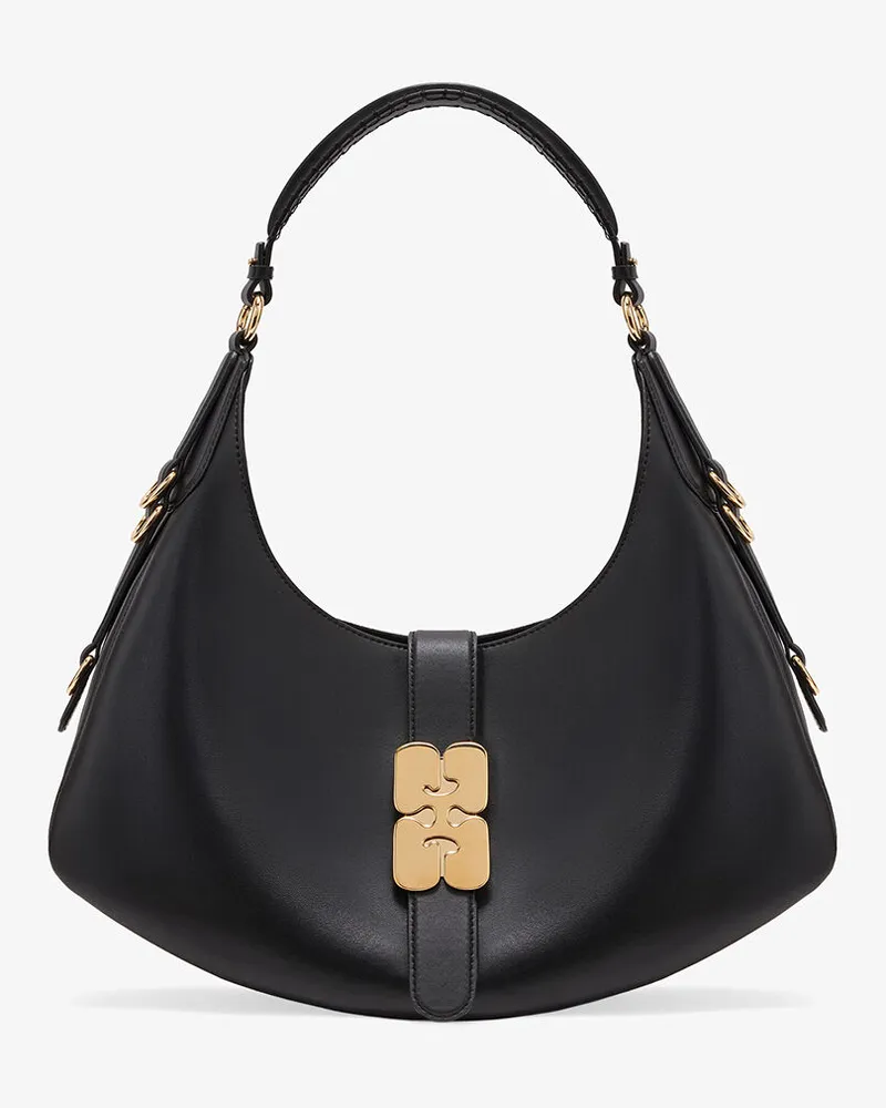 Ganni Schwarze kleine Kat-Tasche schwarz Schwarz