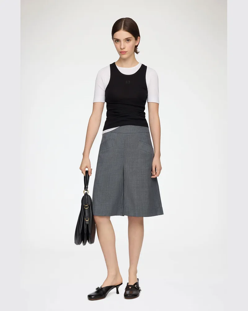 Ganni Shorts aus Wollmischung in Grau gemischt Gemischt