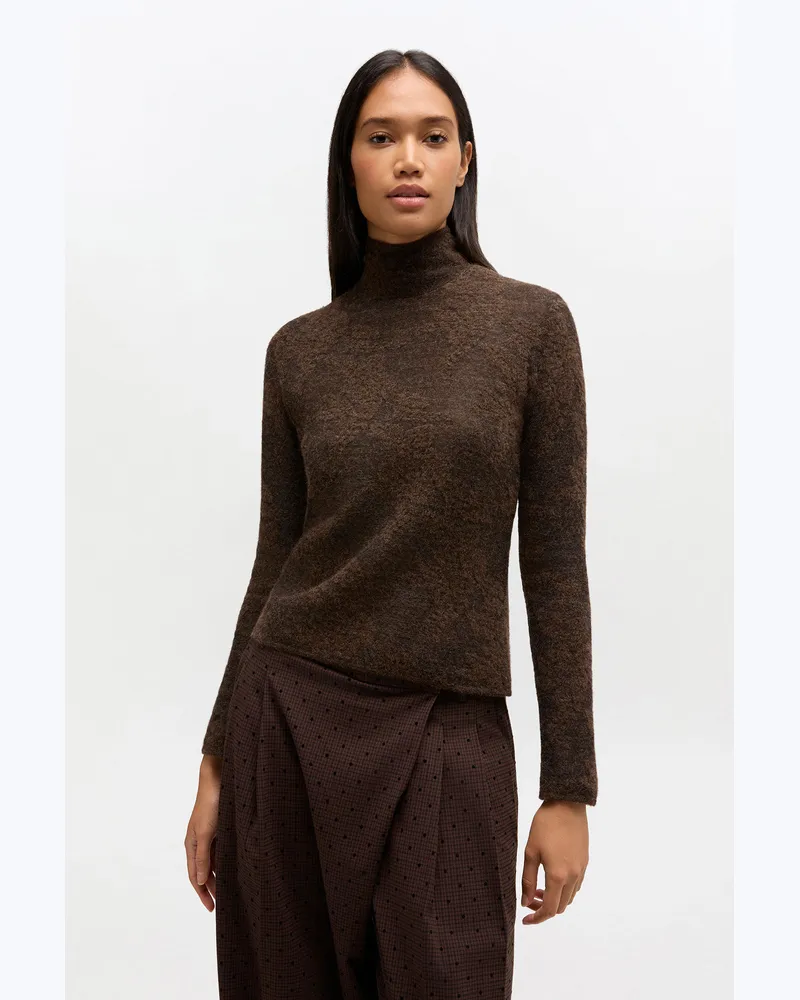 Ganni Transparenter Rollkragenpullover braun Braun