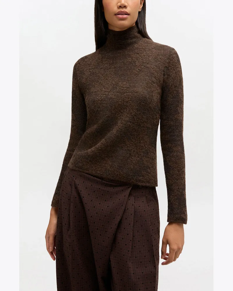 Ganni Transparenter Rollkragenpullover braun Braun