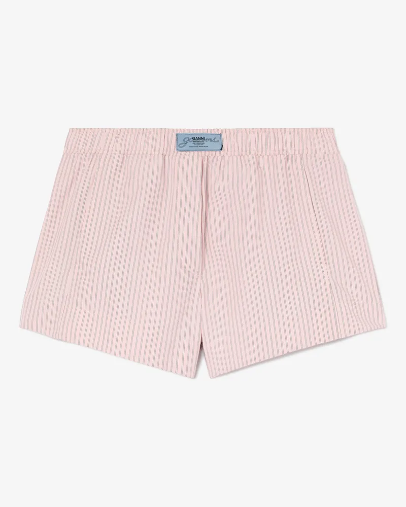 Ganni rosa Rosafarbene Shorts mit Gummizug Bio-Baumwolle - Größe Rosa