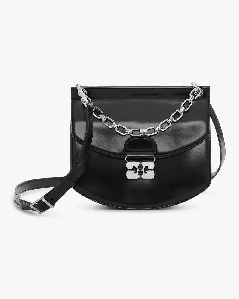 Ganni Schwarze kleine Chain Apo-G Tasche schwarz Schwarz