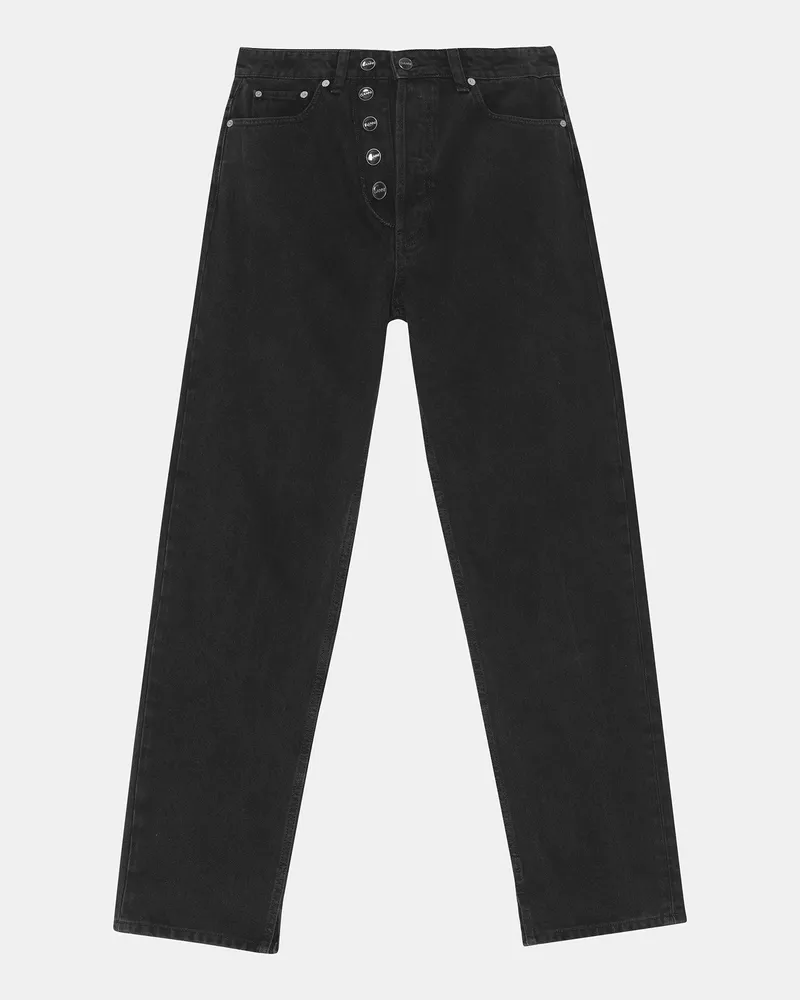 Ganni Washed schwarz/schwarz Figni-Jeans Baumwolle - Größe Washed