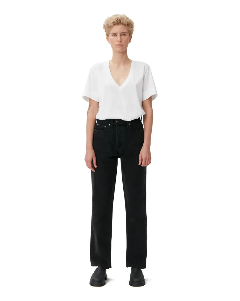 Ganni Washed schwarz/schwarz Figni-Jeans Baumwolle - Größe Washed