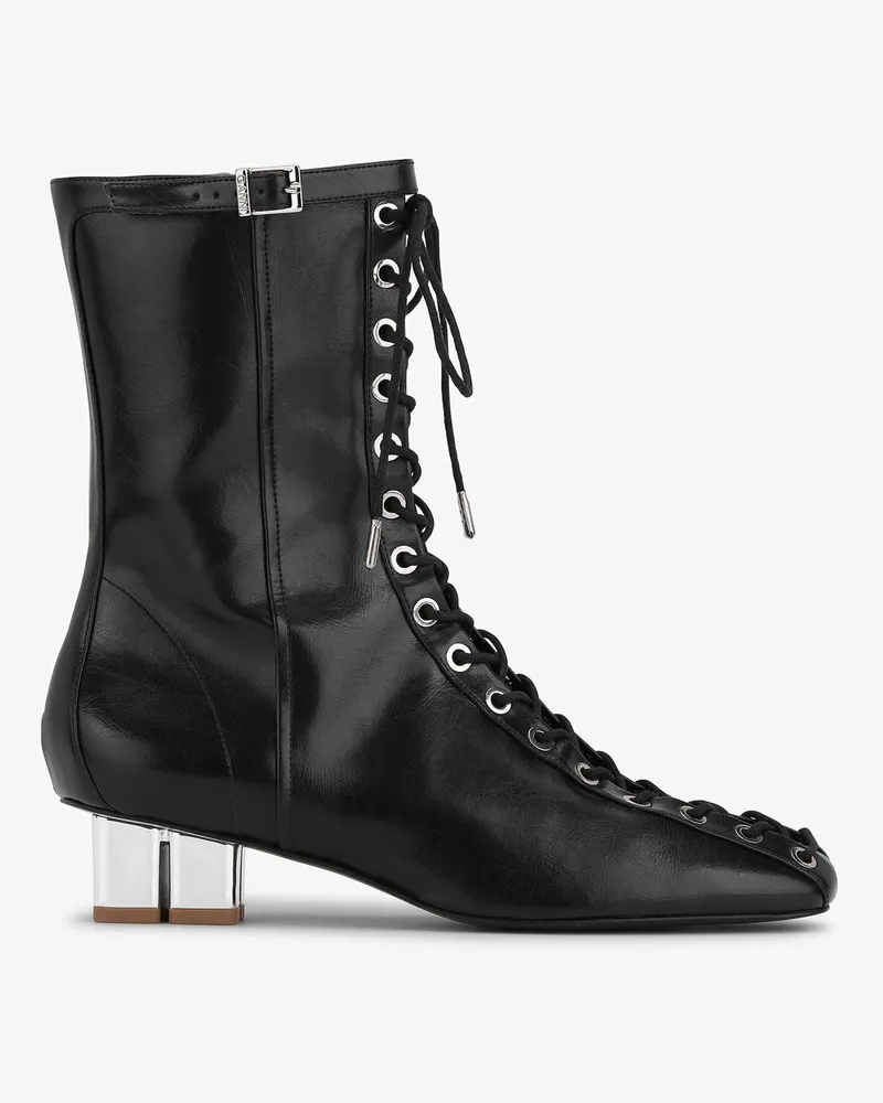 Ganni Schnür-Stiefeletten in Schwarz Oleatex Schwarz