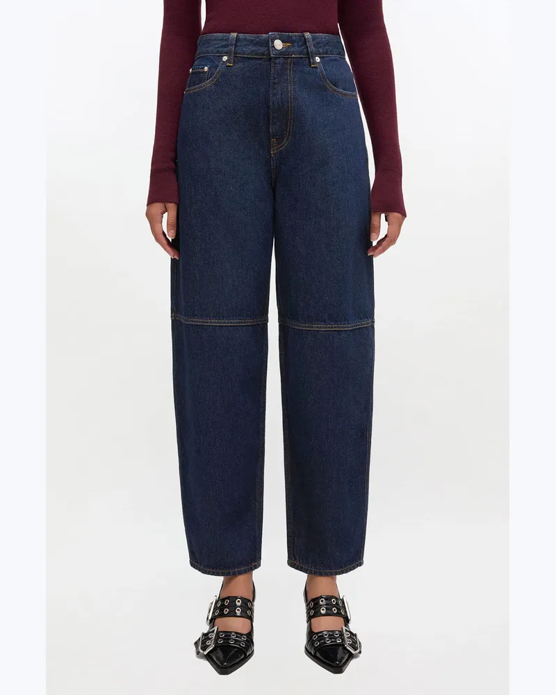 Ganni marineblau Dunkel gewaschene Stary-Jeans Bio-Baumwolle - Größe Marineblau