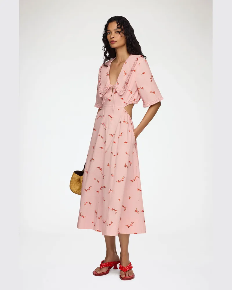 Ganni rosa Kleid aus Baumwolle Bio-Baumwolle - Größe Rosa