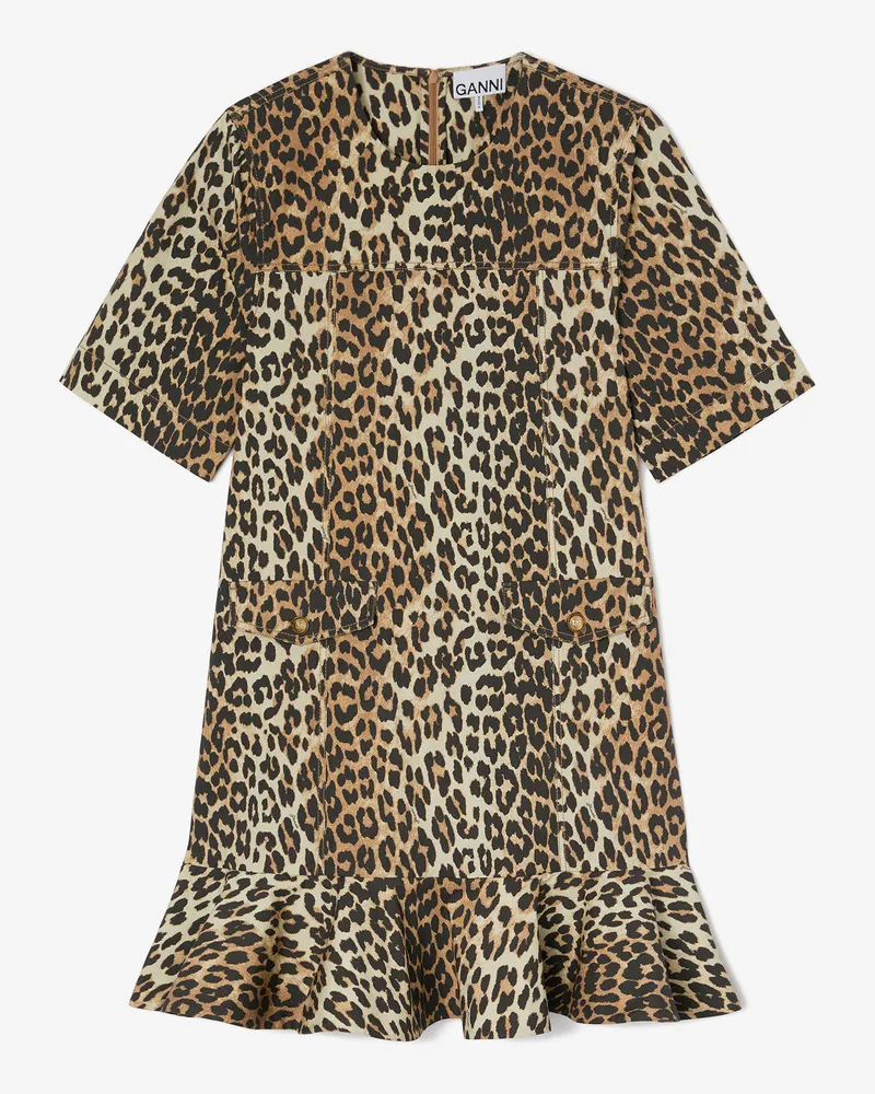 Ganni Almond Milk Minikleid aus Stretch-Baumwolle - Größe Almond