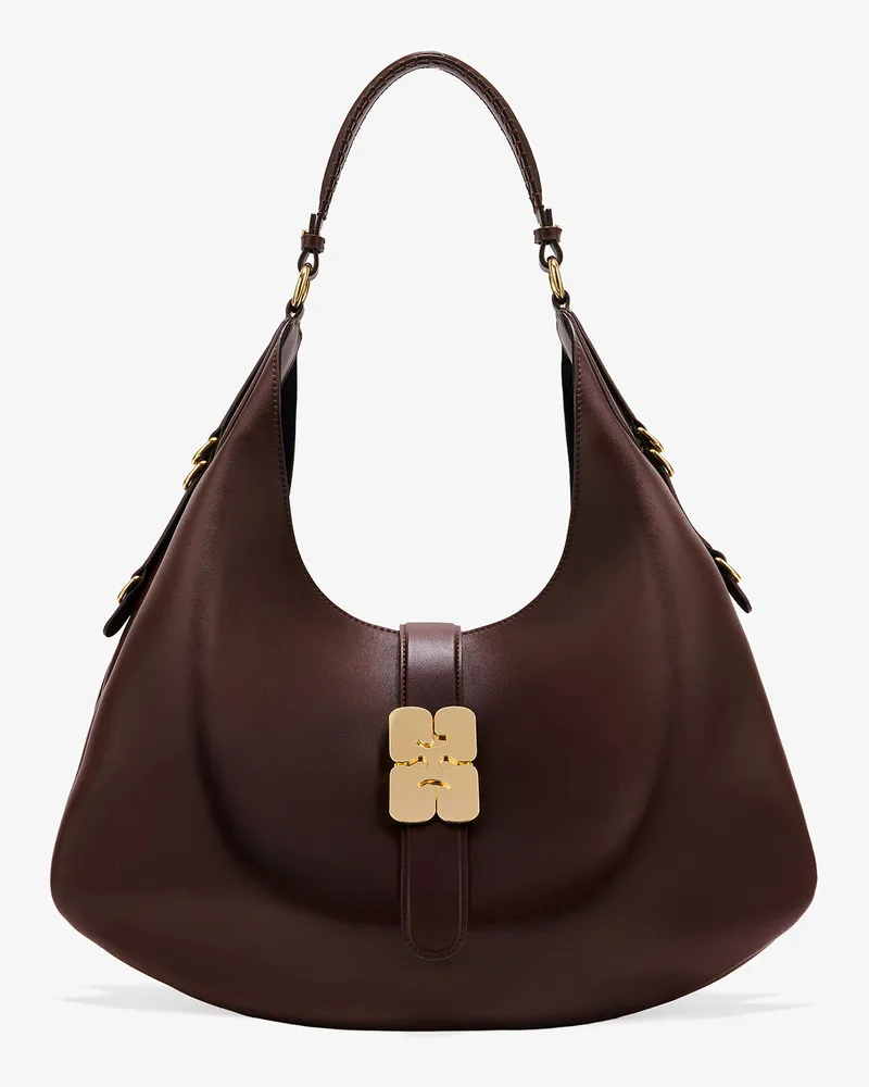 Ganni Große braune Kat-Tasche braun Braun