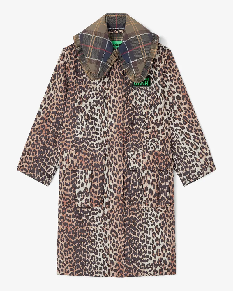 Ganni x Barbour Langer Mantel mit Leopardenmuster - Größe gemischt Gemischt