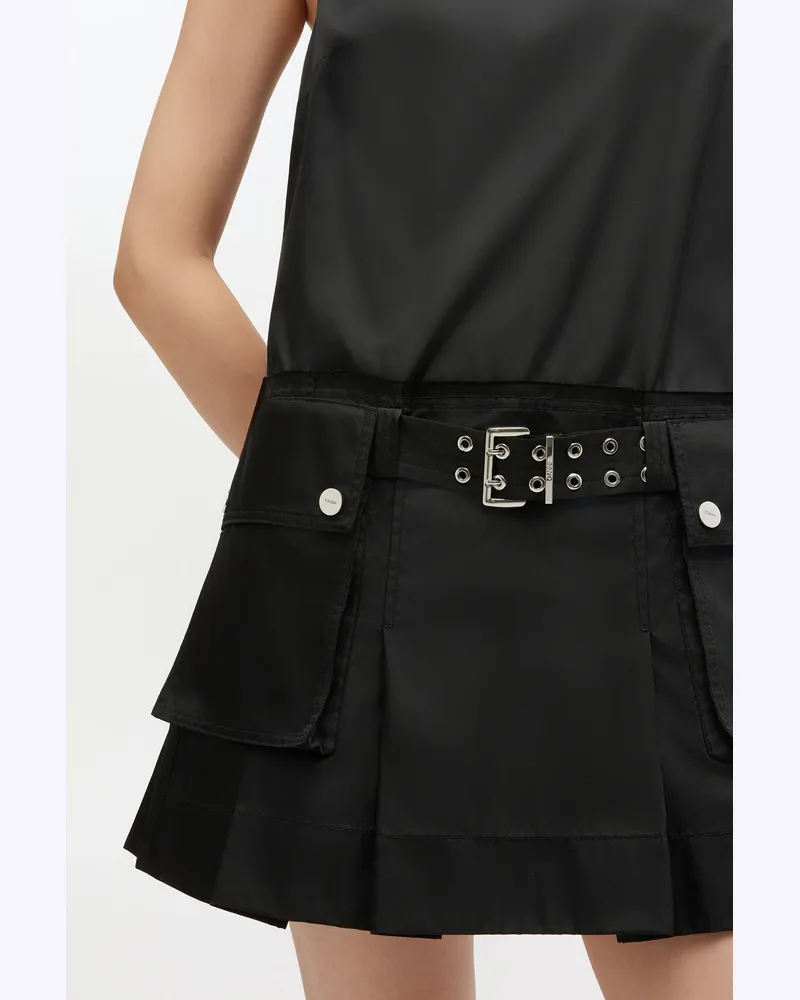 Ganni Duchesse Minikleid aus Nylon - Größe schwarz Schwarz