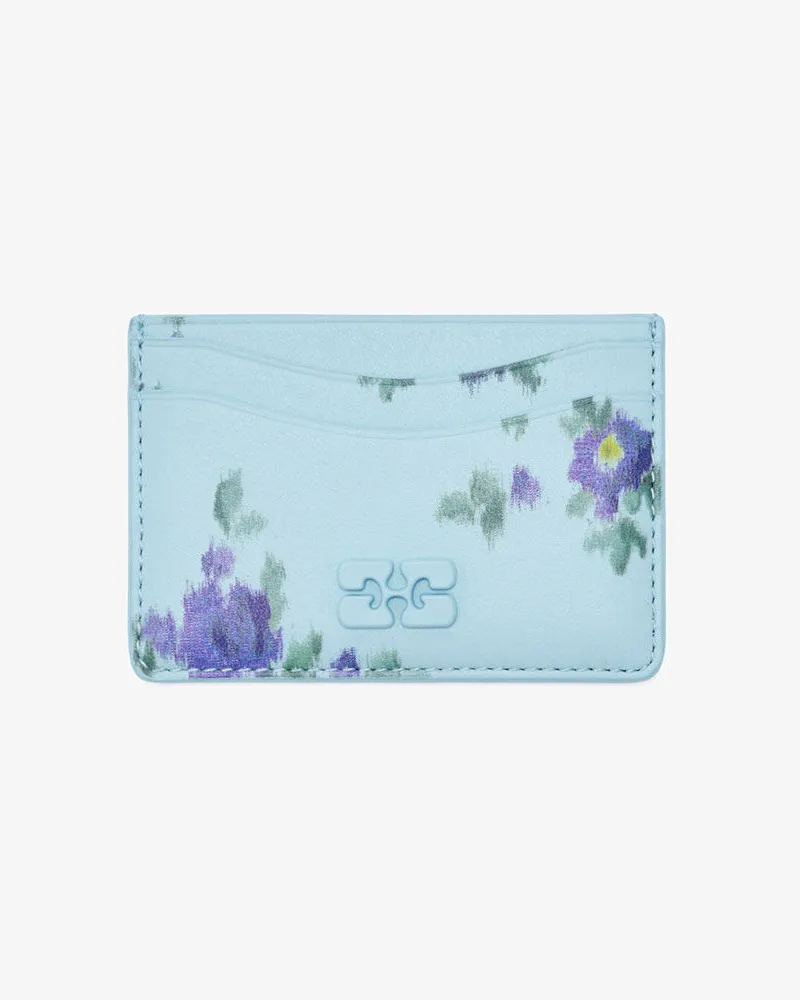 Ganni Bou Card Holder in blau Iced Aqua Iced