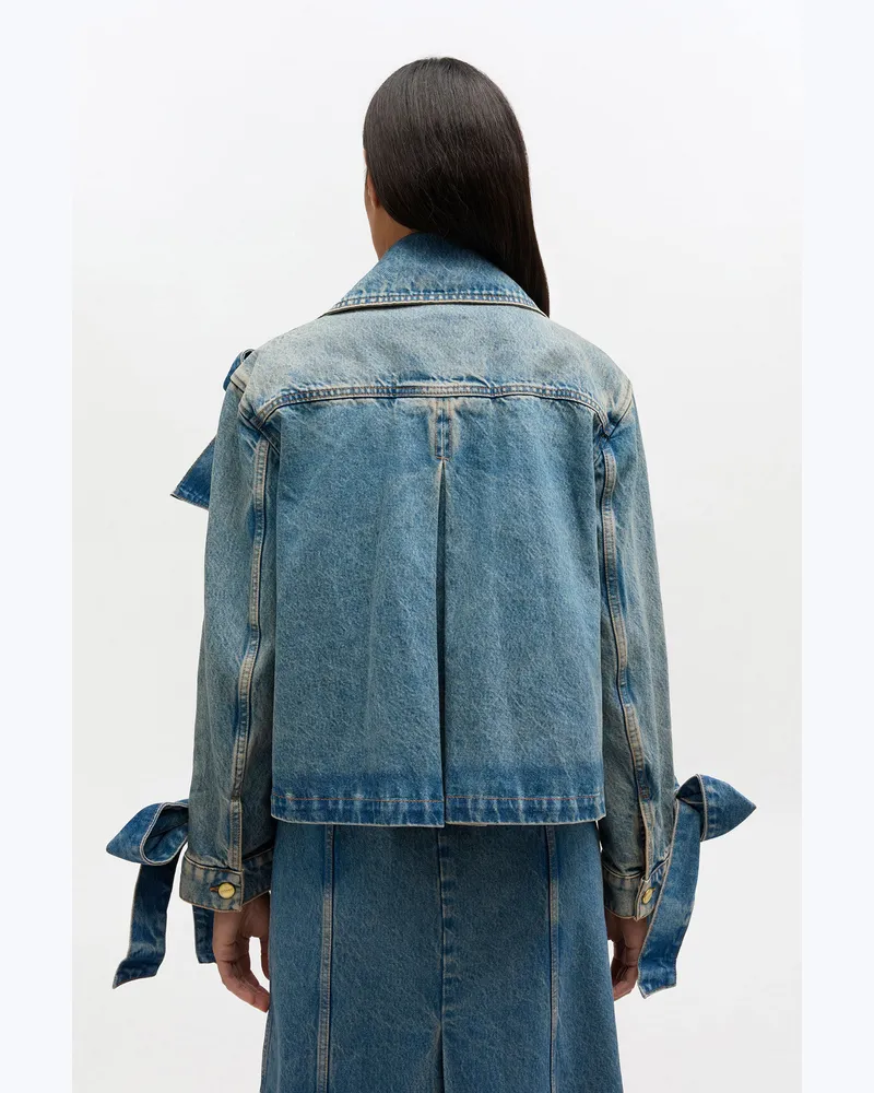 Ganni blau Jeansjacke aus leichtem Denim Bio-Baumwolle - Größe Blau