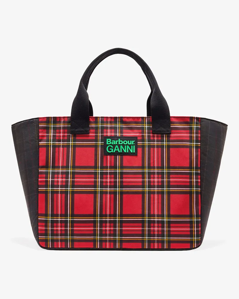 Ganni x Barbour Rote Tartan-Tragetasche - Größe One size grün 