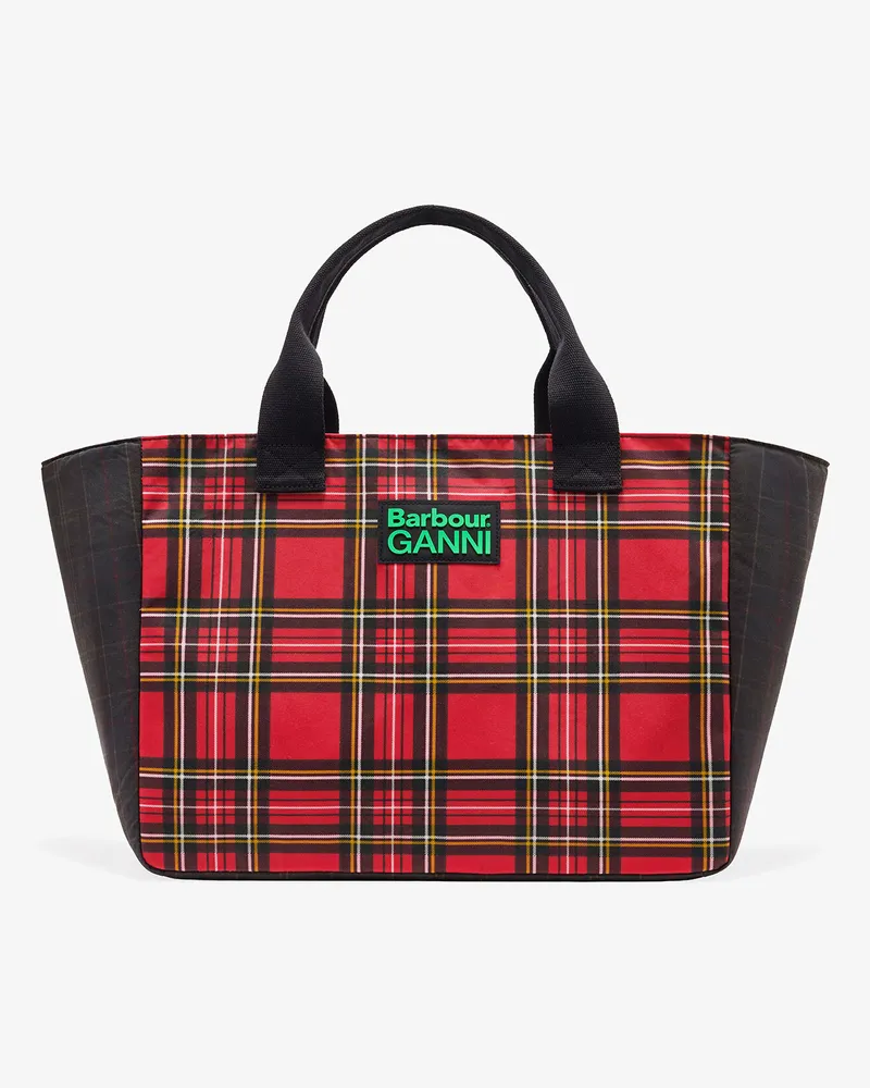 Ganni x Barbour Rote Tartan-Tragetasche - Größe One size grün 