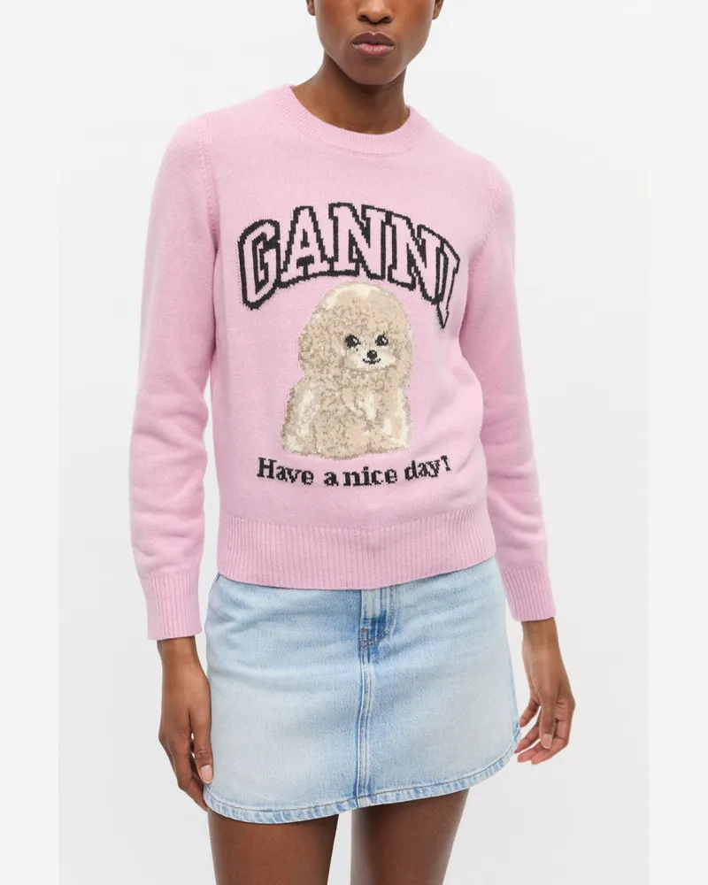 Ganni Rosa Poodle-Pullover Rosa