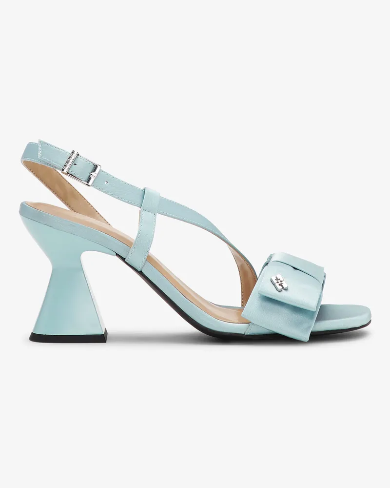 Ganni Blaue Satin Schleifen-Pumps - Größe Icy blau Icy