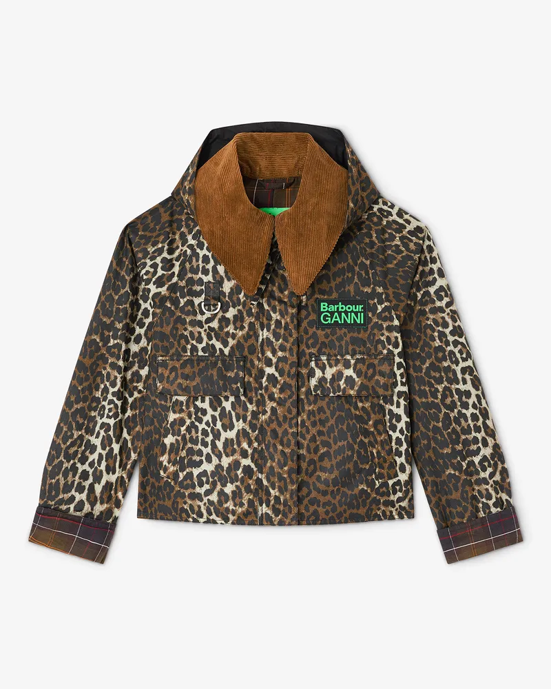 Ganni x Barbour Kurze Wachsjacke mit Leopardenmuster - Größe gemischt Gemischt