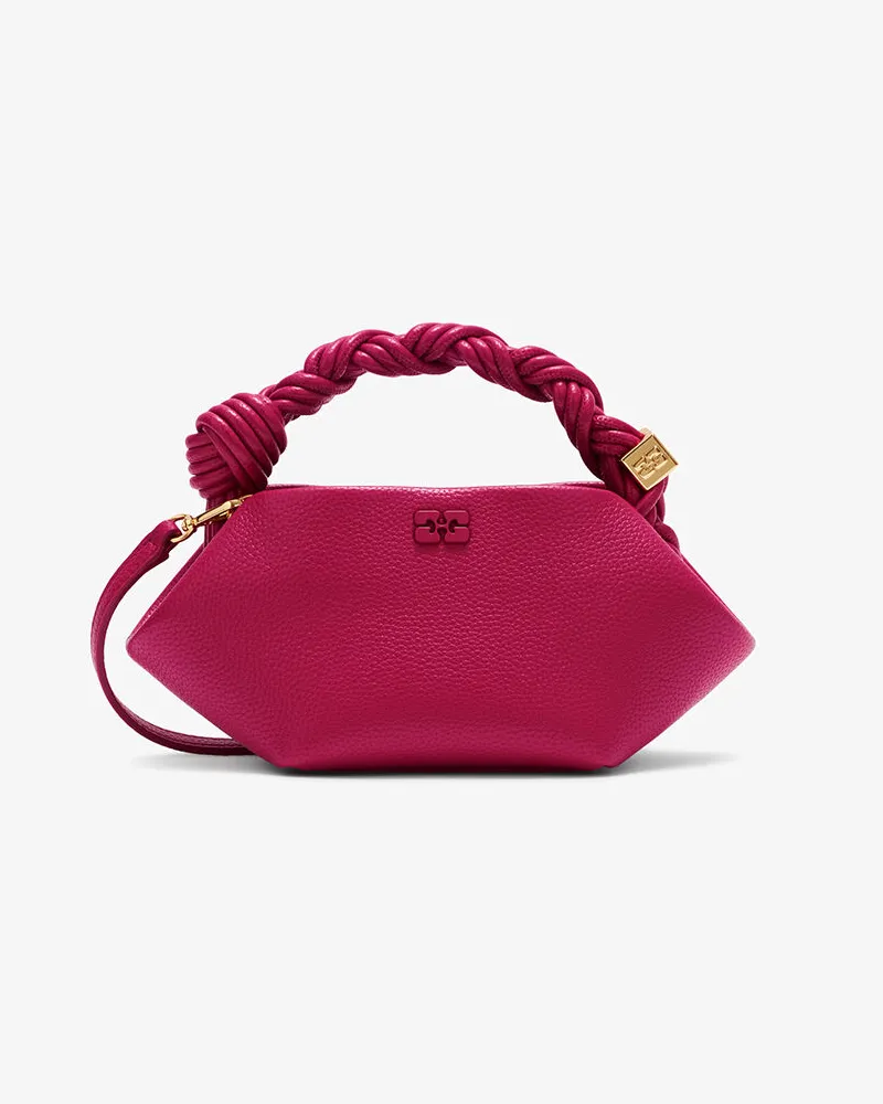 Ganni Mini Bou Tasche in genarbtem Rot Persian Persian