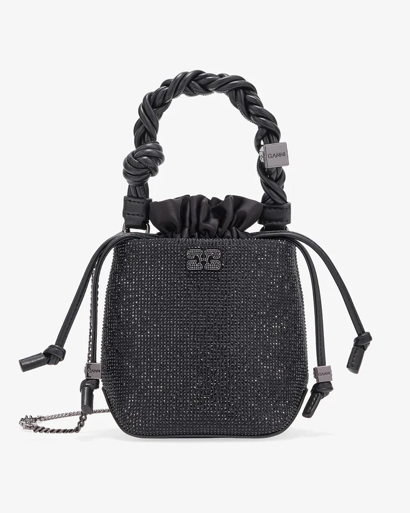Ganni Schwarze Mini Bou Bucket Tasche schwarz Schwarz