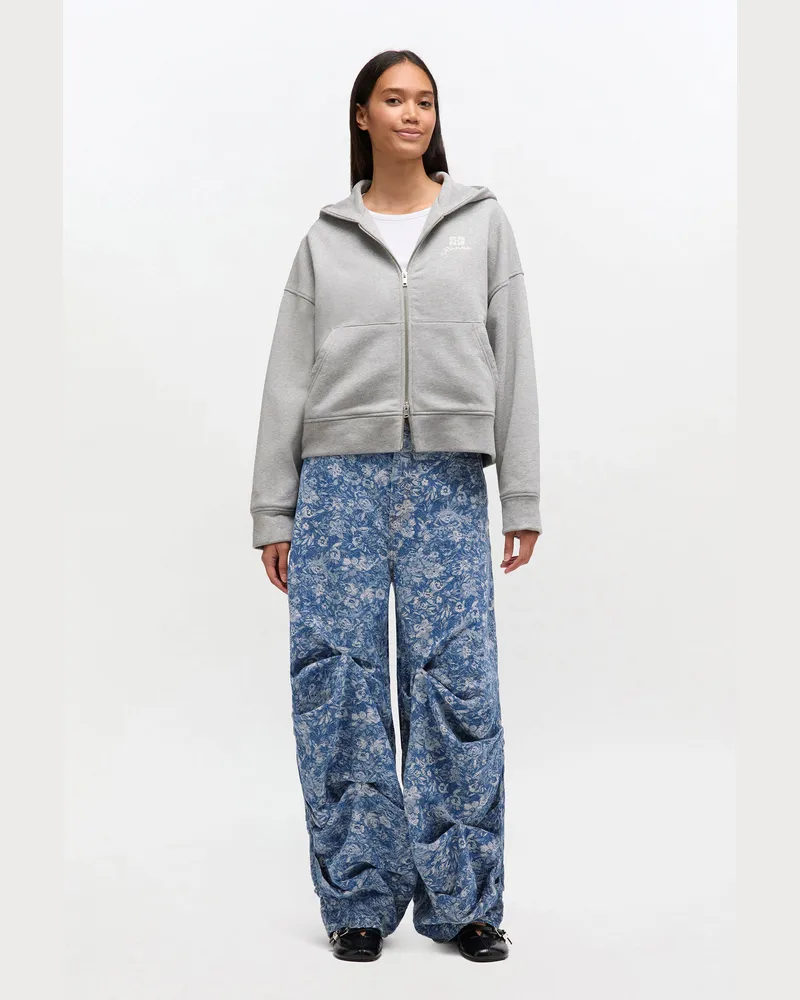 Ganni Mid blau Stone Blaue Gobelin-drapierte Jeans Baumwolle - Größe Mid