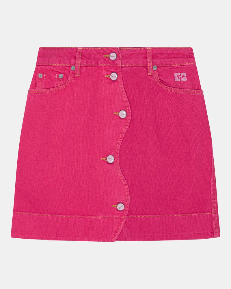 Ganni blau Re-Cut-Minirock in überfärbter Optik Bio-Baumwolle - Größe Blau