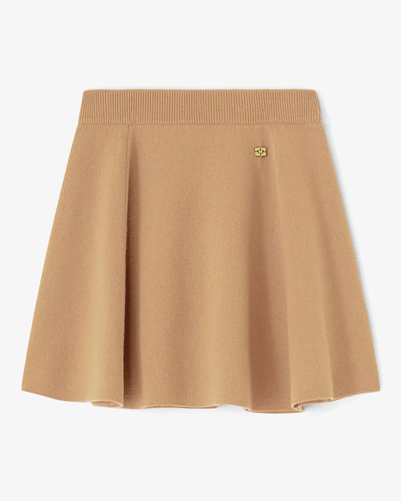 Ganni beige Minirock aus Kaschmirwolle Wolle - Größe Beige