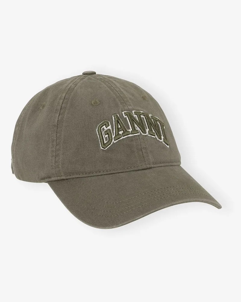 Ganni Grüne Canvas-Kappe grün Grün