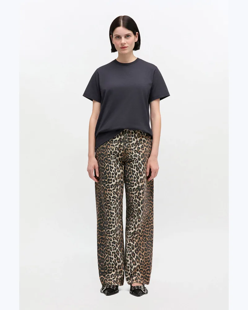 Ganni braun Lari-Jeans mit Leopardenmuster Bio-Baumwolle - Größe Braun