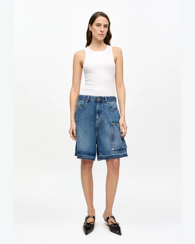 Ganni Mid blau Vintage Hellblaue Jeansshorts Tencel - Größe Mid