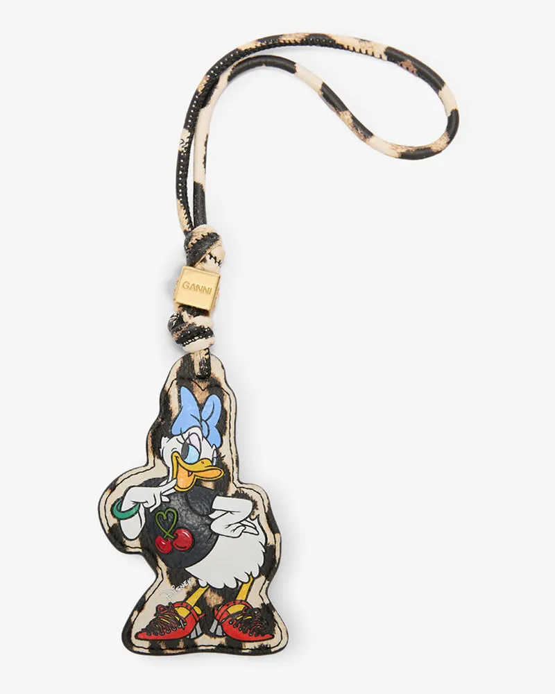 Ganni Daisy-Duck-Leoparden-Anhänger braun Braun