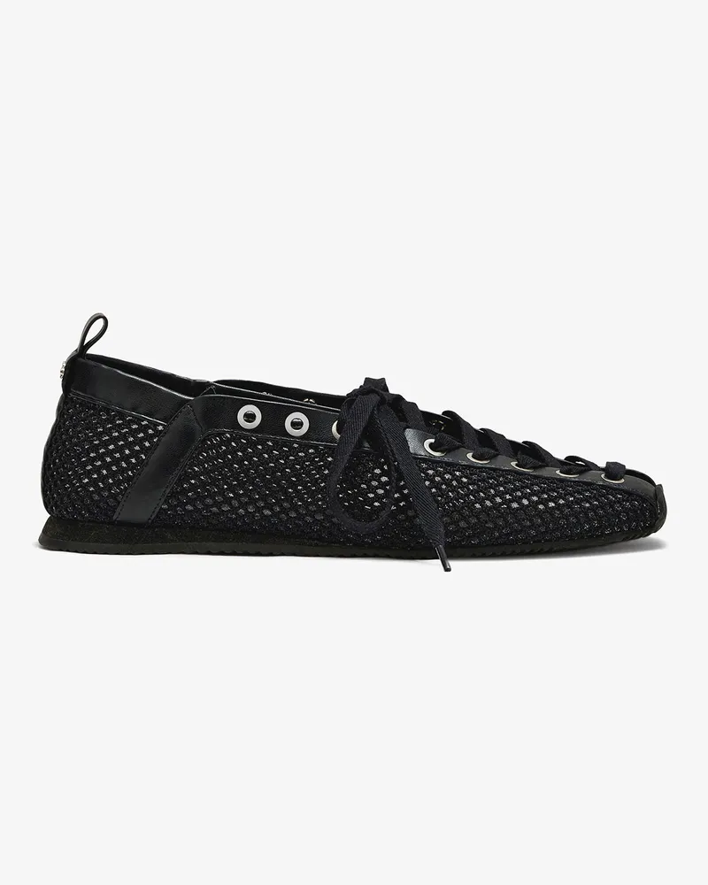Ganni Sporty Ballerina in schwarzem Mesh - Größe schwarz Schwarz