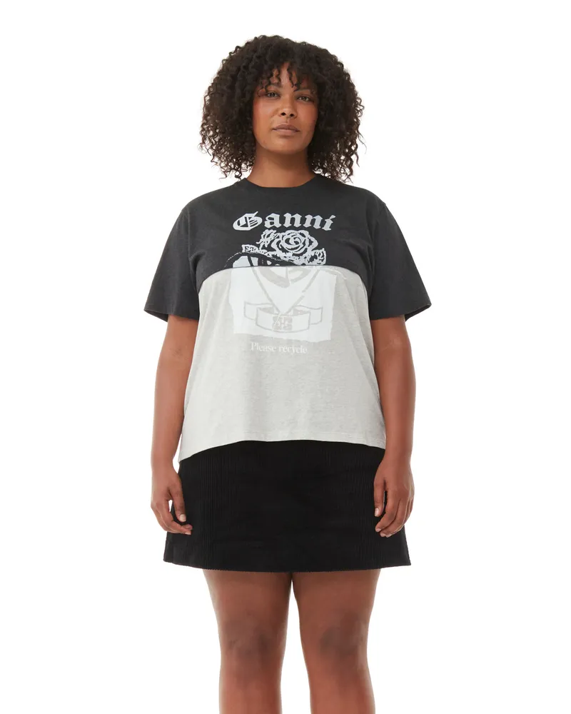 Ganni gemischt „Re-cut"-Jersey-T-Shirt Baumwolle - Größe Gemischt