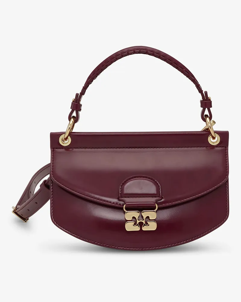 Ganni Bordeaux Mini Top Handle Apo-G Tasche Tawny Port Tawny