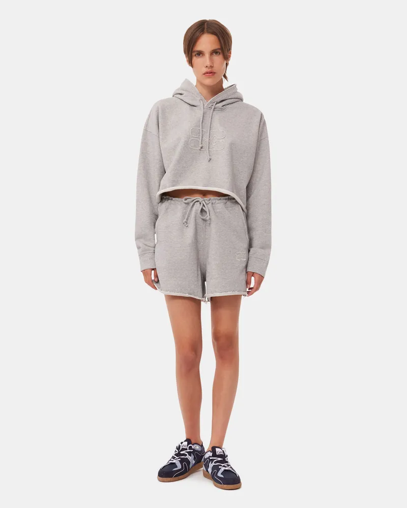 Ganni grau Graue Isoli-Shorts mit Kordelzug Baumwolle - Größe Grau