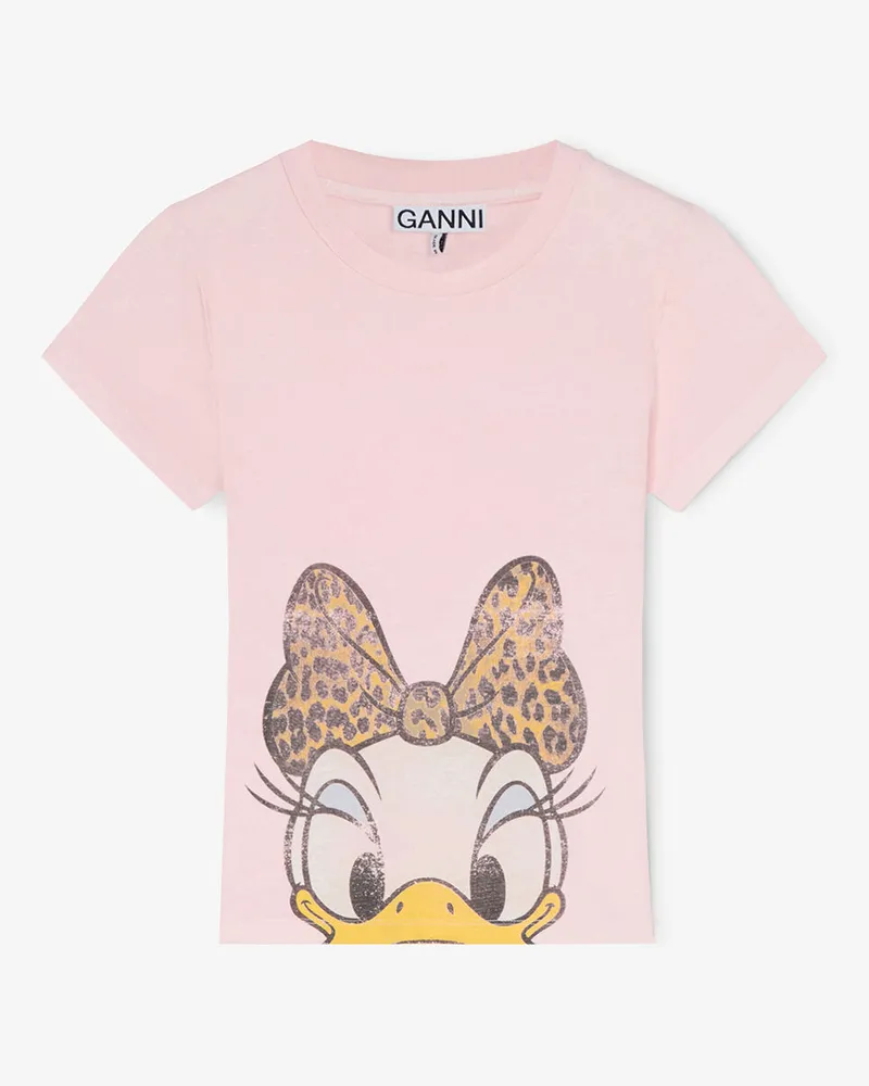 Ganni rosa Daisy Duck Baby-Fit-T-Shirt Recycelte Baumwolle - Größe Rosa