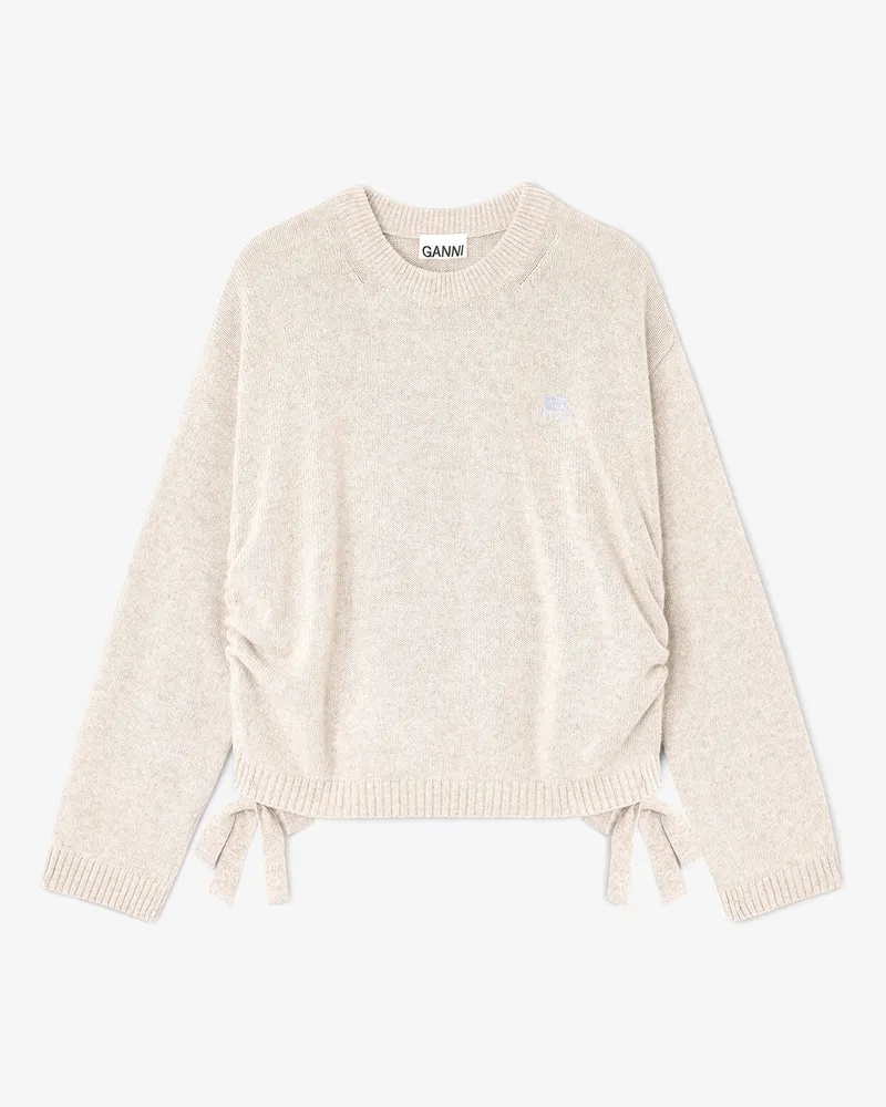 Ganni beige beigefarbener Pullover aus einer Wollmischung Wolle - Größe Beige