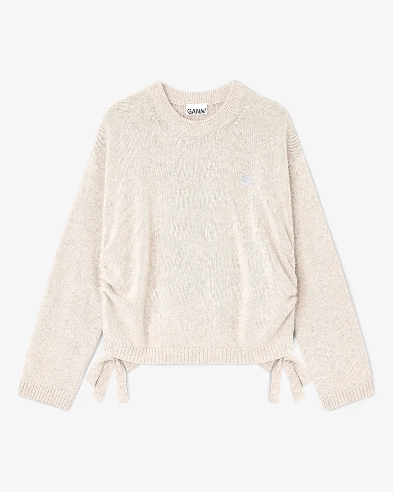 Ganni beige beigefarbener Pullover aus einer Wollmischung Wolle - Größe Beige