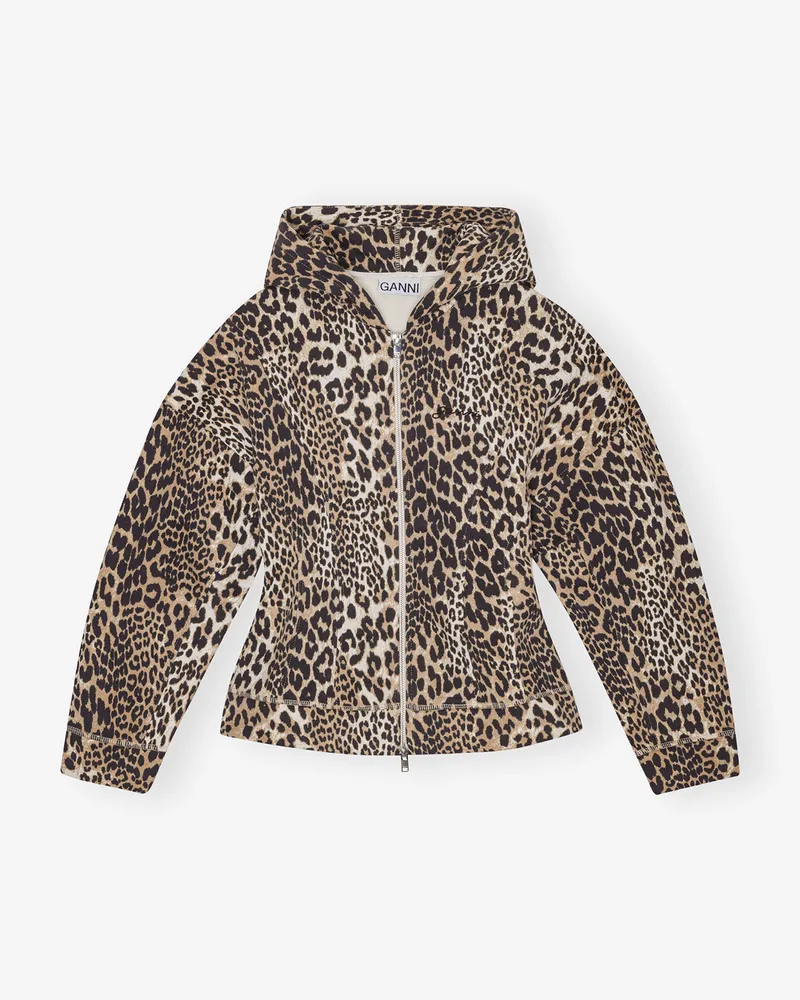 Ganni gemischt Leopardenmuster Fleece Hoodie Baumwolle - Größe Gemischt