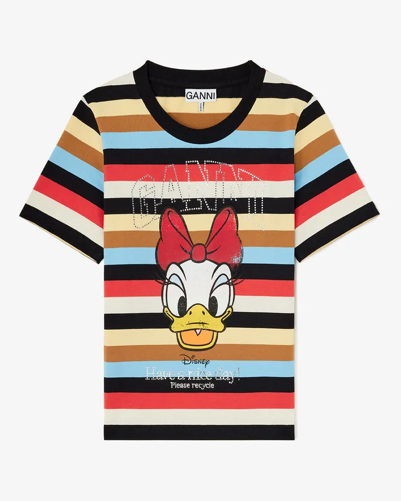 Ganni gemischt x Disney T-Shirt im Baby Fit mit Daisy Duck Bio-Baumwolle - Größe Gemischt