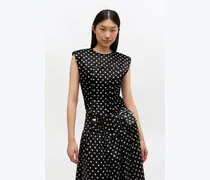 Korsett-Top aus gepunktetem Satin - Größe schwarz