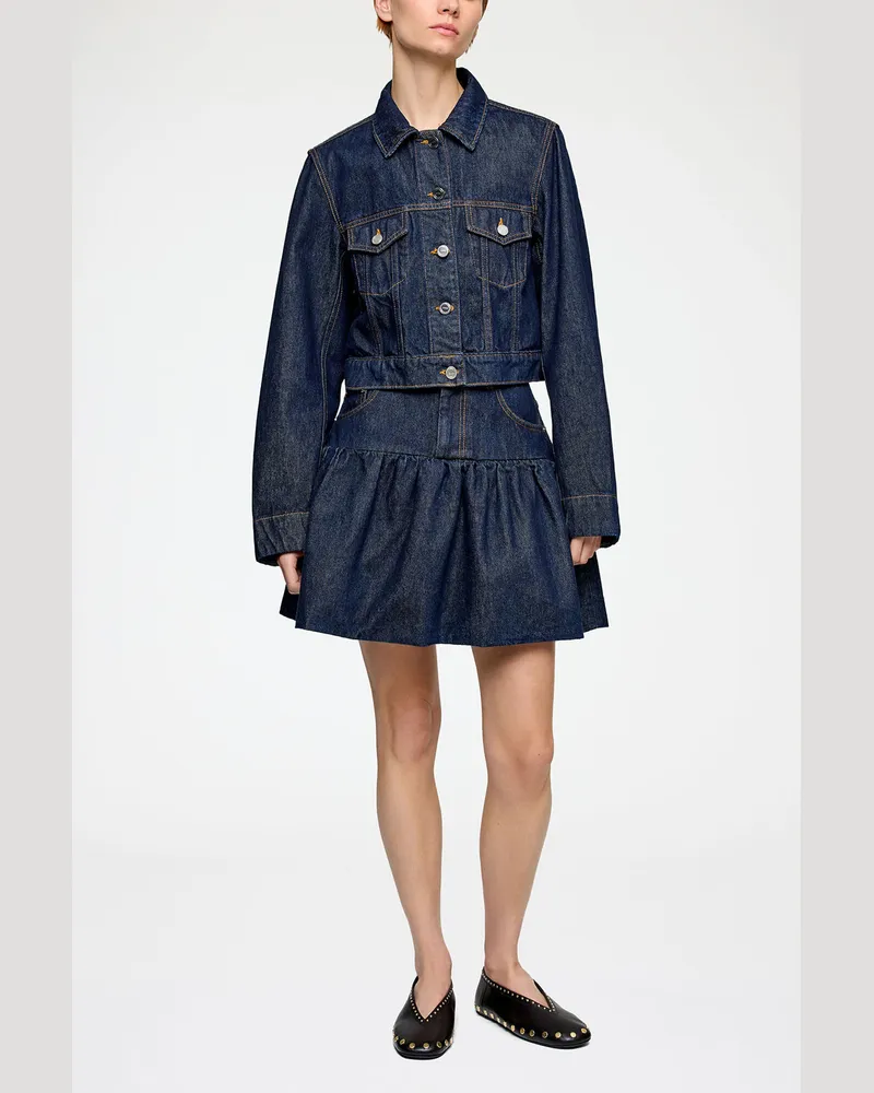 Ganni marineblau Rock aus Rinse-washed-Denim Bio-Baumwolle - Größe Marineblau