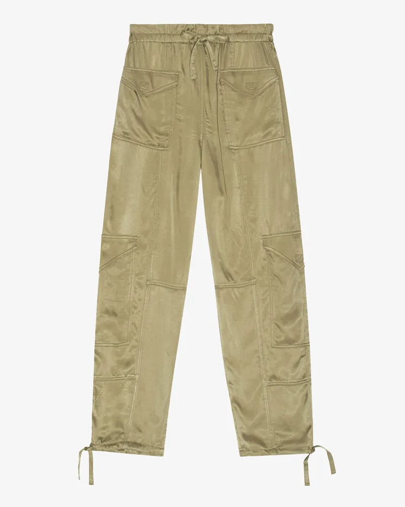 Ganni grün Washed-Satin-Hose LENZING ECOVERO - Größe Grün