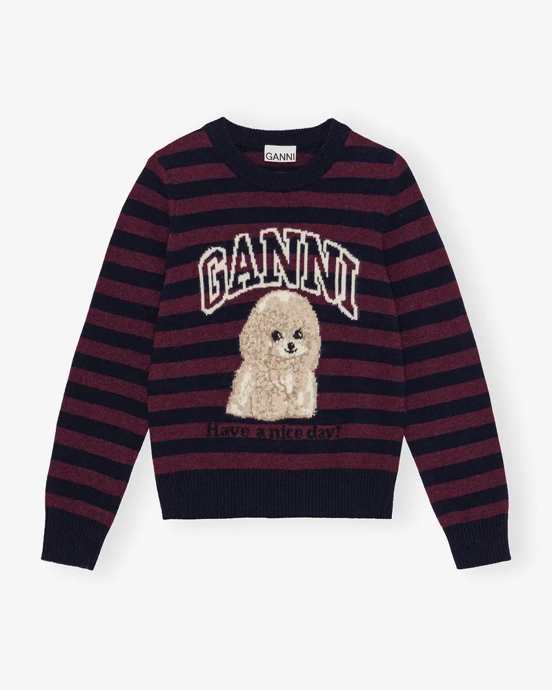 Ganni Sweatshirt mit Pudel-Print und Rundhalsausschnitt gemischt Gemischt