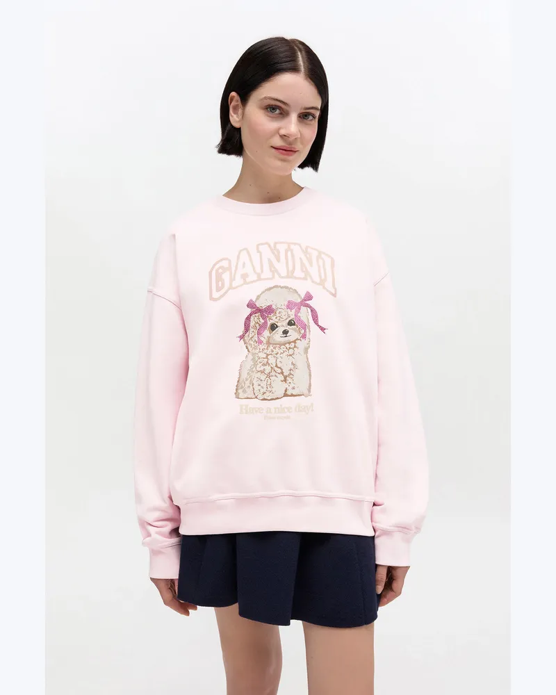 Ganni rosa Pudel-Sweatshirt Bio-Baumwolle - Größe Rosa