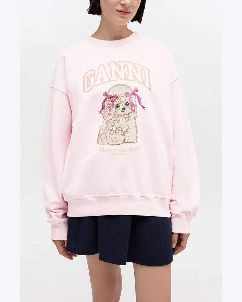 Ganni rosa Pudel-Sweatshirt Bio-Baumwolle - Größe Rosa