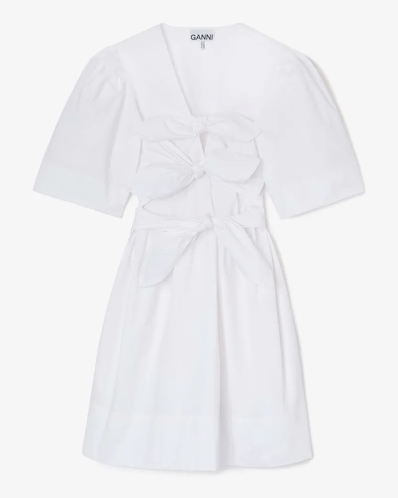 Ganni weiß Baumwoll-Minikleid Bio-Baumwolle - Größe Weiß